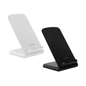 EC748, Cargador KINGWI. Cargador USB de carga rápida inalámbrica para teléfono móvil. Apoyando el celular comienza a cargar la batería. Puede cargarse tanto en posición horizontal como vertical gracias a la doble batería de 10w c/u. Incluye cable de conexión USB de 60cm de largo.